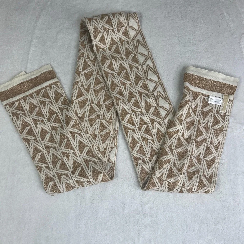 MICHAEL Michael Kors White‎ Gold Scarf Glitter One Size  62